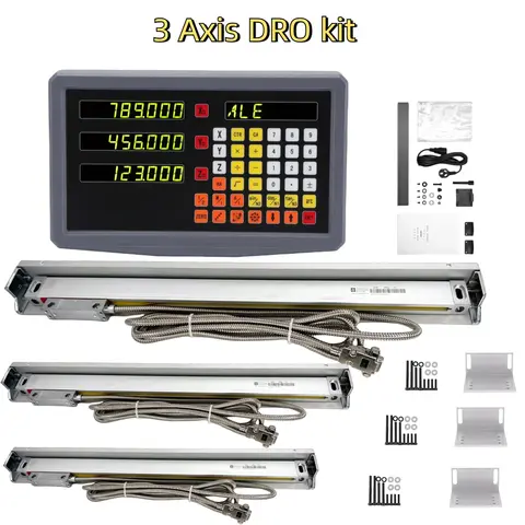 SDS2-3MS 고정밀 기기 선반 및 밀 3 PCS 5um(0.005mm) 선형 유리 스케일이 있는 3 축 DRO 디지털 판독