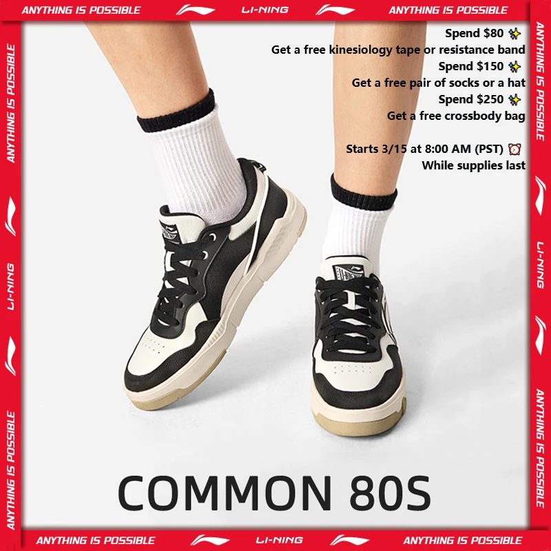 

Li-Ning Men's COMMON 80S Lifestyle Shoes DUAL CUSHION Soft Comfortable Reflective Classic LiNing Leisure Sports Shoes AGCV207