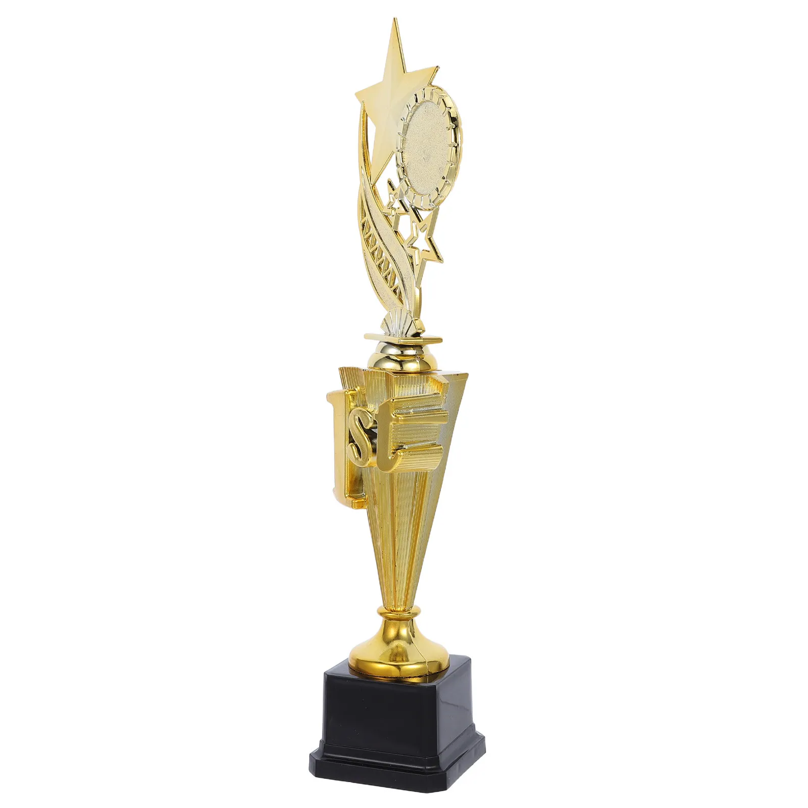 Plastic Star Trophy Gold First Place Winner Award Sports Competition School Tournament Athletic Event Football