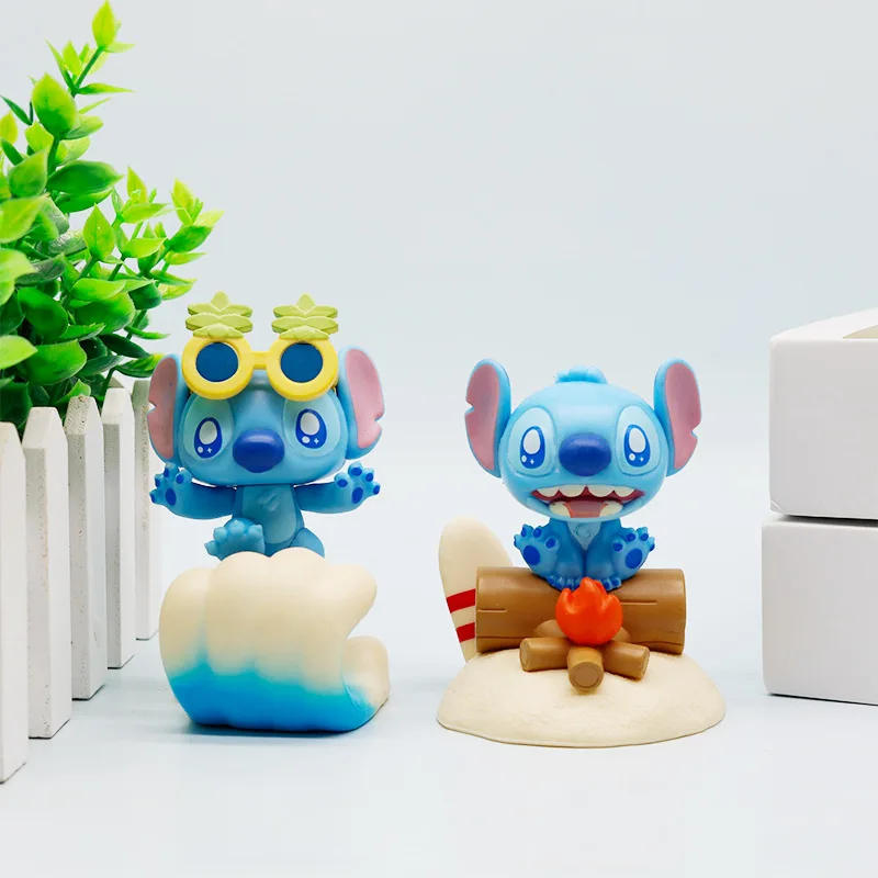 Sandbeach – figurine périphérique de dessin animé Lilo & Stitch, poupée de Collection de modèles d'action, décoration de voiture, jouets pour enfants, cadeau