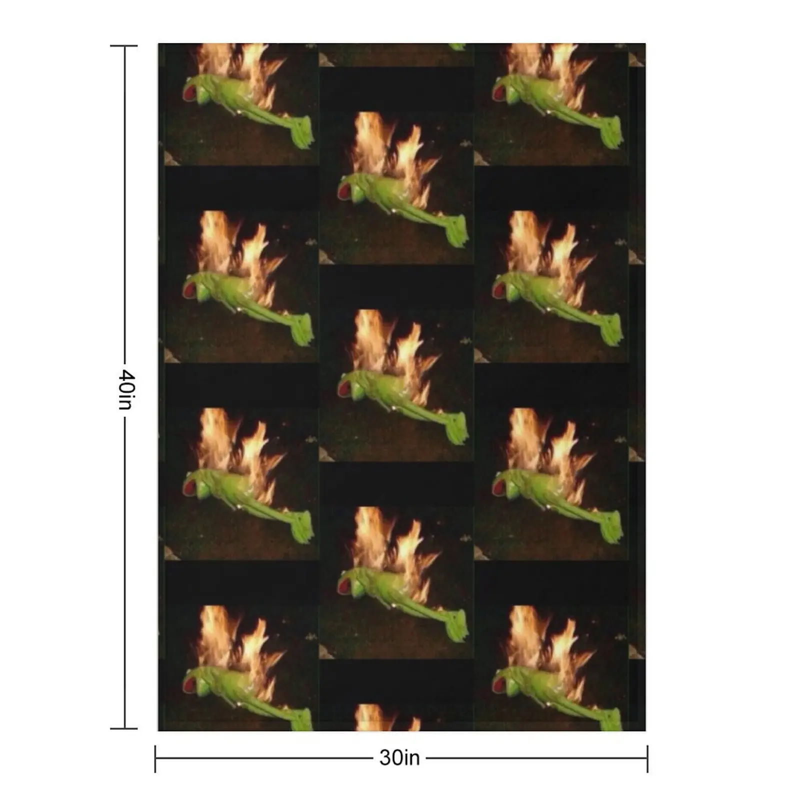 بطانية كيرميت أون فاير رمي مزخرفة لشعر لبطانيات الشاطئ للأطفال #2