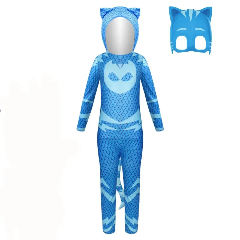 بيت الدب الأخضر السحلية فتاة القط الكلب الصبي أنيمي زي مع قناع بيجامة تأثيري الملابس دعوى p1p2t 2025 جديد