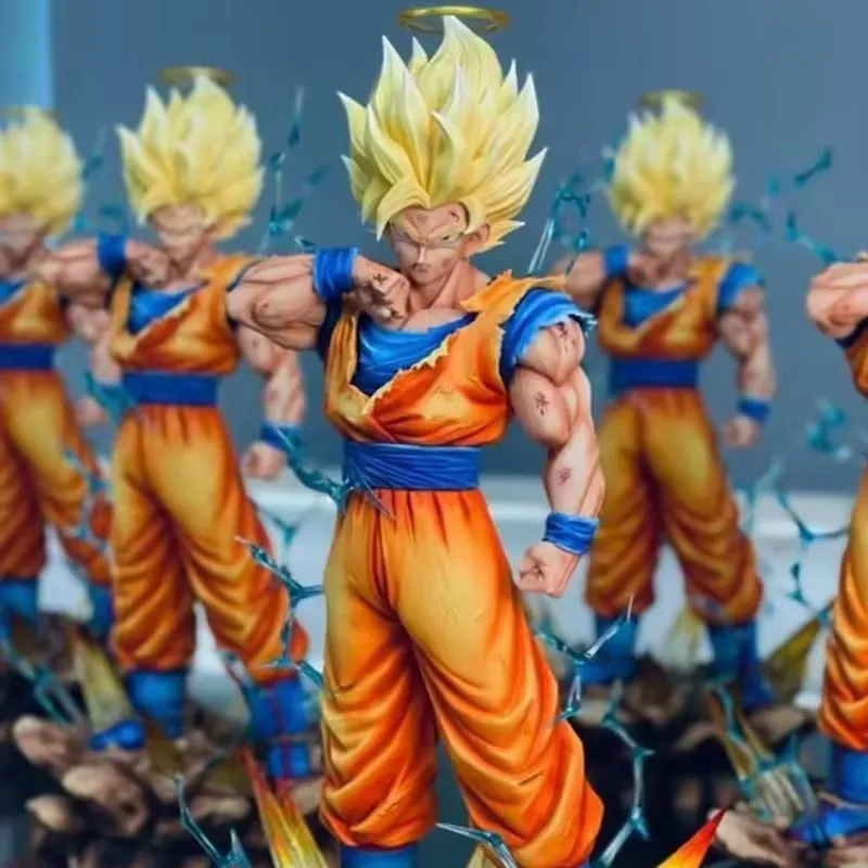 

Dragon Ball Super Saiyan 2 Goku Halo Action Figure With Light Up Base Collectible Anime Statue Desktop Decor Boxed Gift For Fans