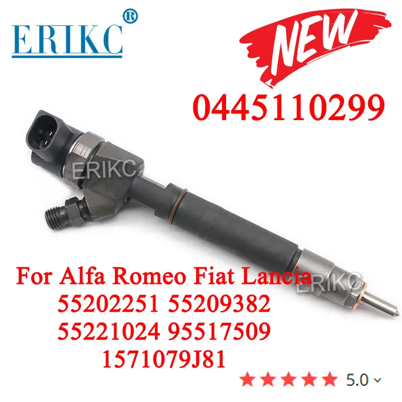 

0445110299 New Common Rail Fuel Injector 0986435230 for Alfa Romeo Fiat Lancia 55202251 55209382 55221024 95517509 1571079J81