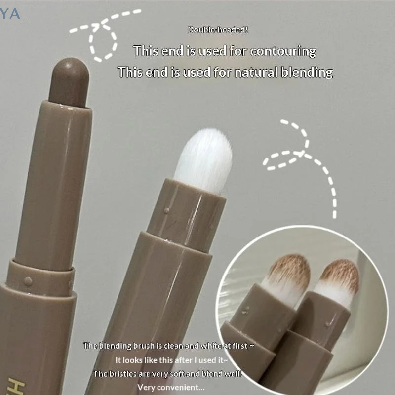 

[YA]1Pc Highlighting & Bronzing Stick Long Lasting Corrector With Brush, Brightening Concealer Pen, Nose Shadow, And Contouring