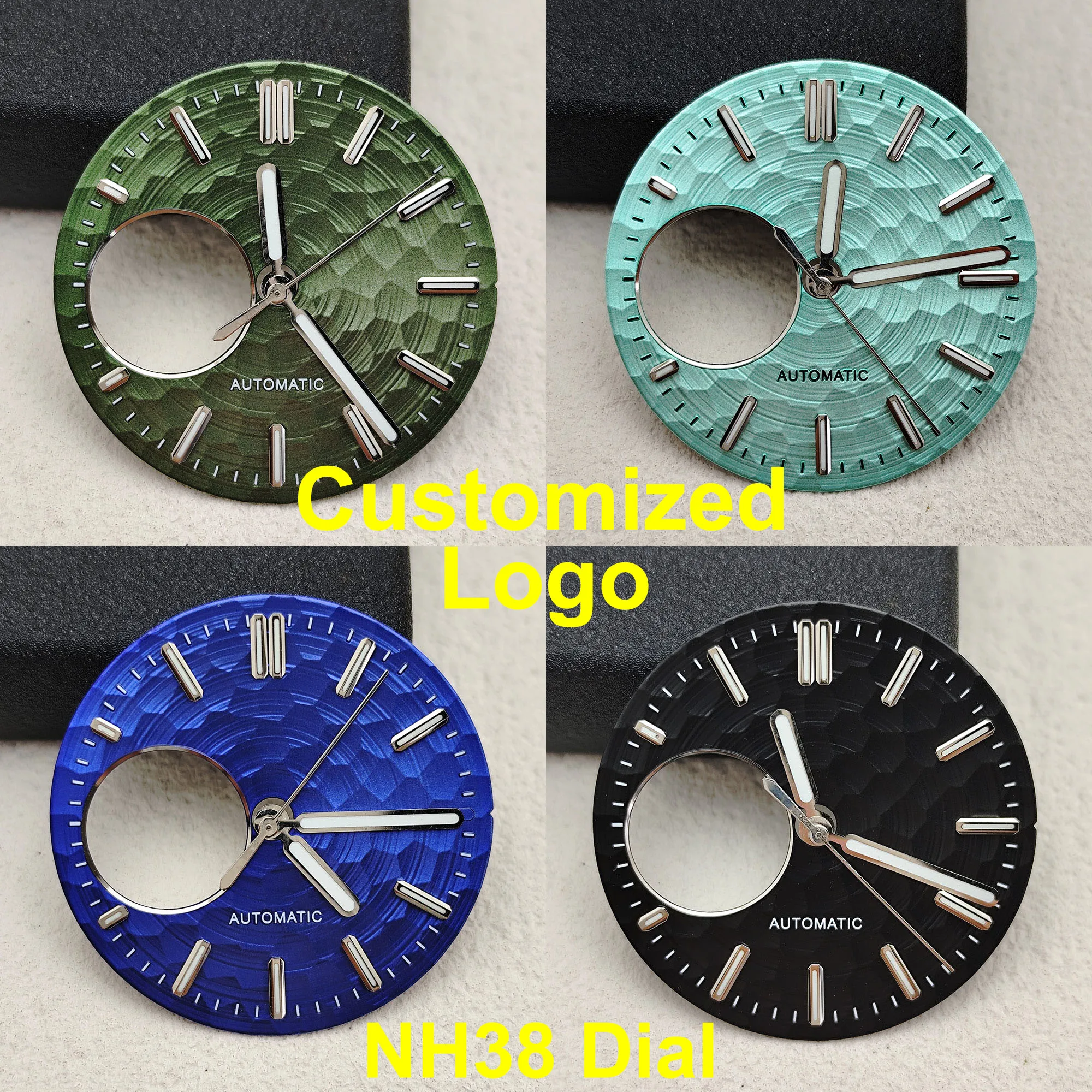 

NEW NH38 men's dial hollow dial custom logo luminous dial suitable for NH38 movement business sports watch accessories