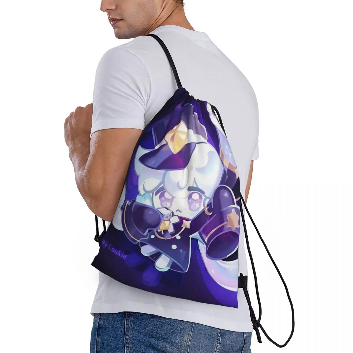

Milky Way Cookie Run Kingdom Game Backpacks Fashion Drawstring Bags Sundries Bag Book Bags for Man Woman School