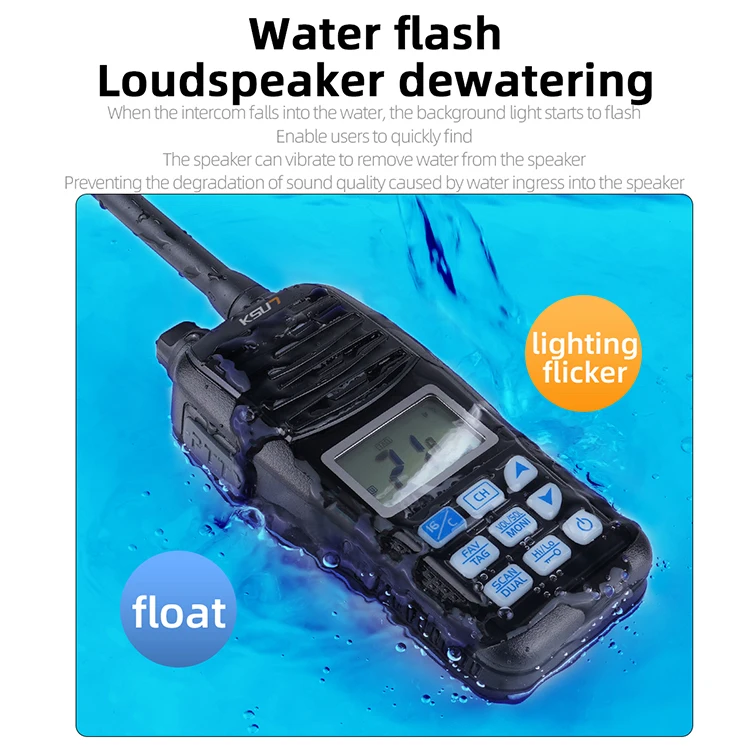 KSUN P36 Marine Intercom IPX7 Waterproof Two Way Radio Handheld Maritime Portable Radios Walkie Talkie