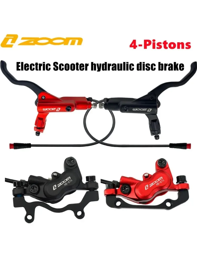 AliExpress NONE ZOOM HB-876E Electric Bicycle Four Piston Oil Hydraulic Brakes 950/1850mm 2300mm Li-Po Bike Power-off Function Disc Brake Set