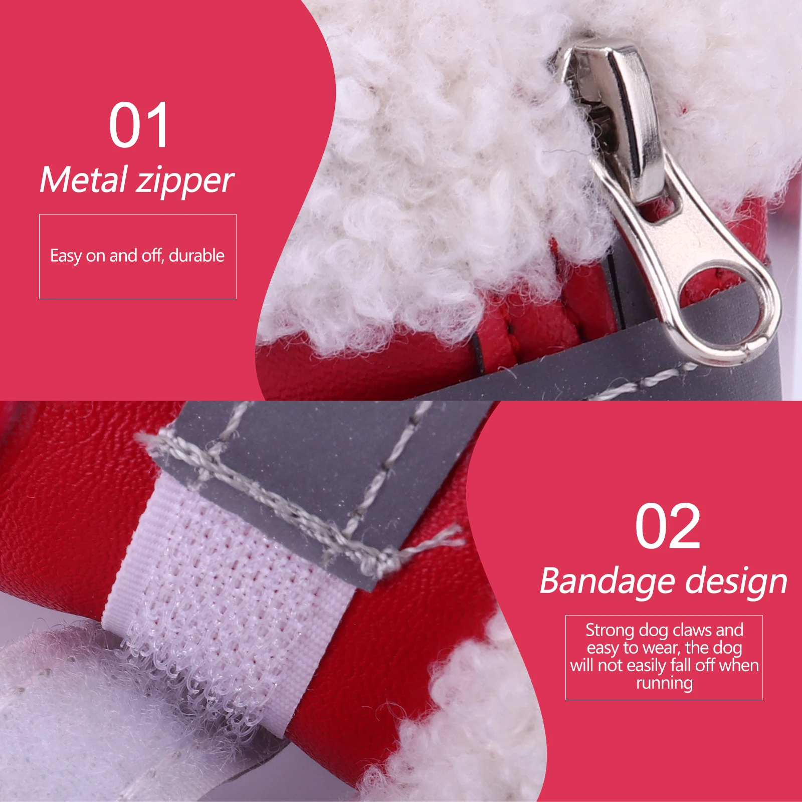 

4 Pcs Christmas Socks Thickened Snow Cotton Dog Shoes Puppy Dogs Boots Chihuahua