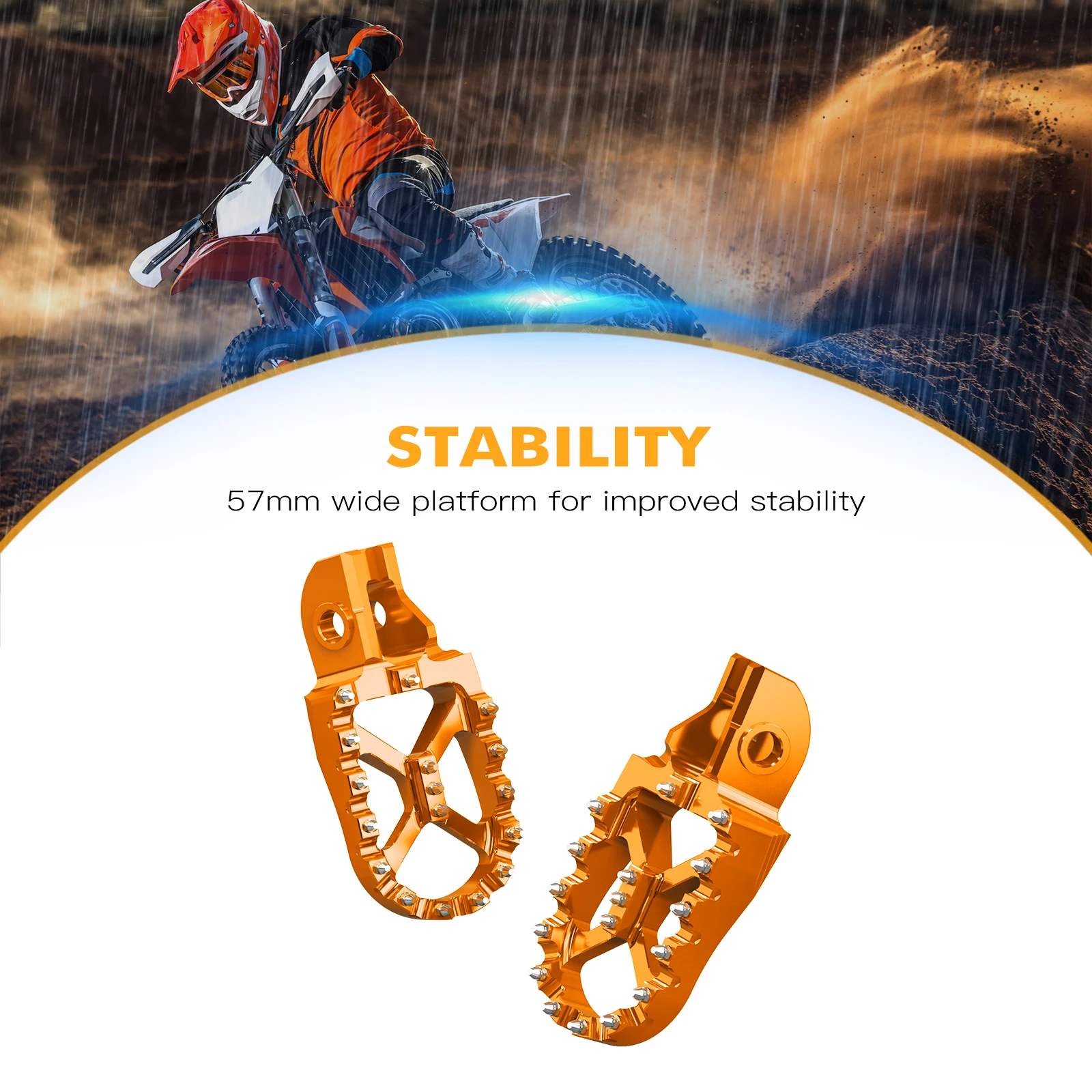 For KTM EXC 300 2023 Enlarged Footrest Foot Pegs Pedal XCW EXC EXC-F 500 450 400 350 300 250 200 150 125 SX XC SXF XCF 2017-2022
