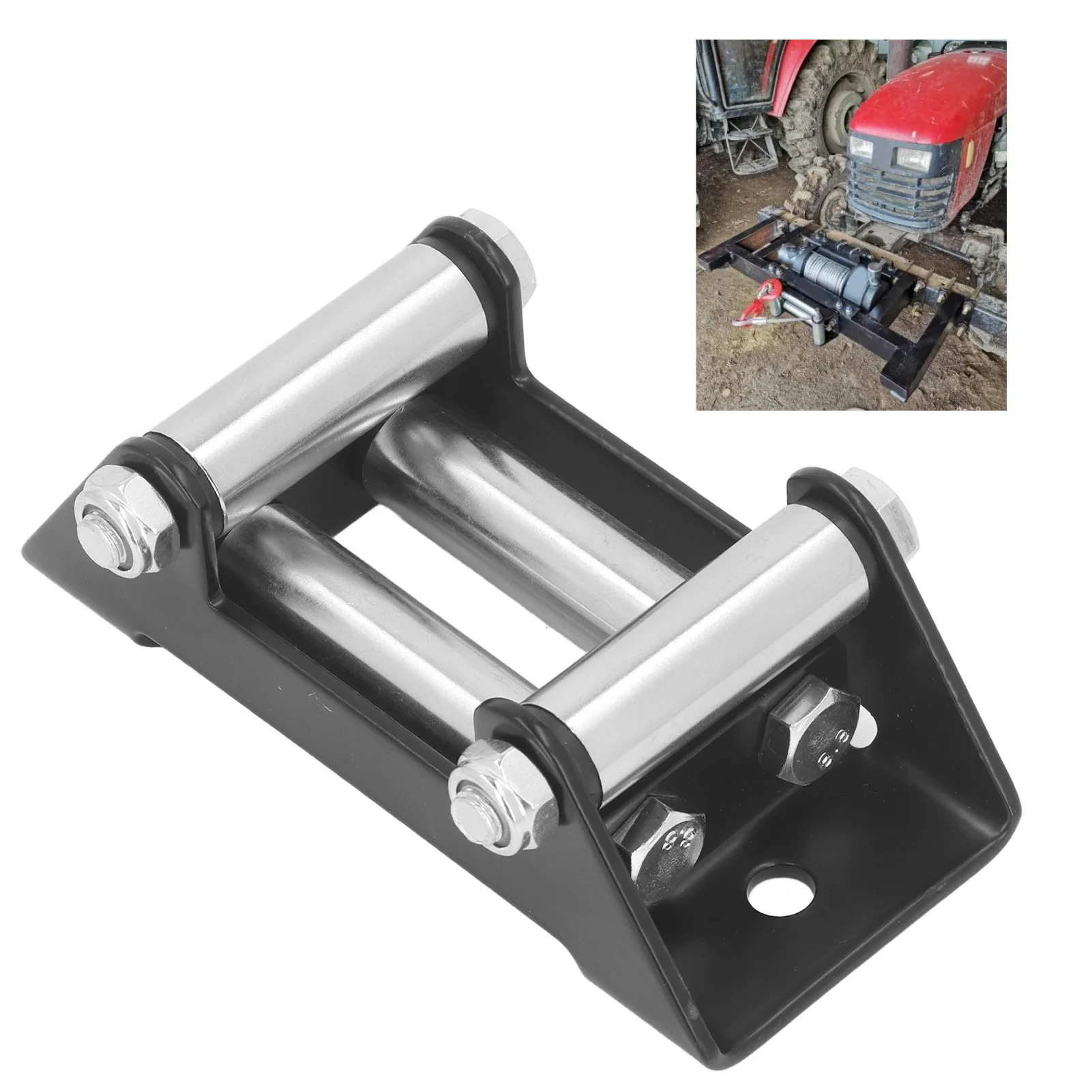 

Winch Roller Fairlead Cable 4 Way High Strength Roller Steel Fairlead 4500LB Winch Roller Fairlead Cable