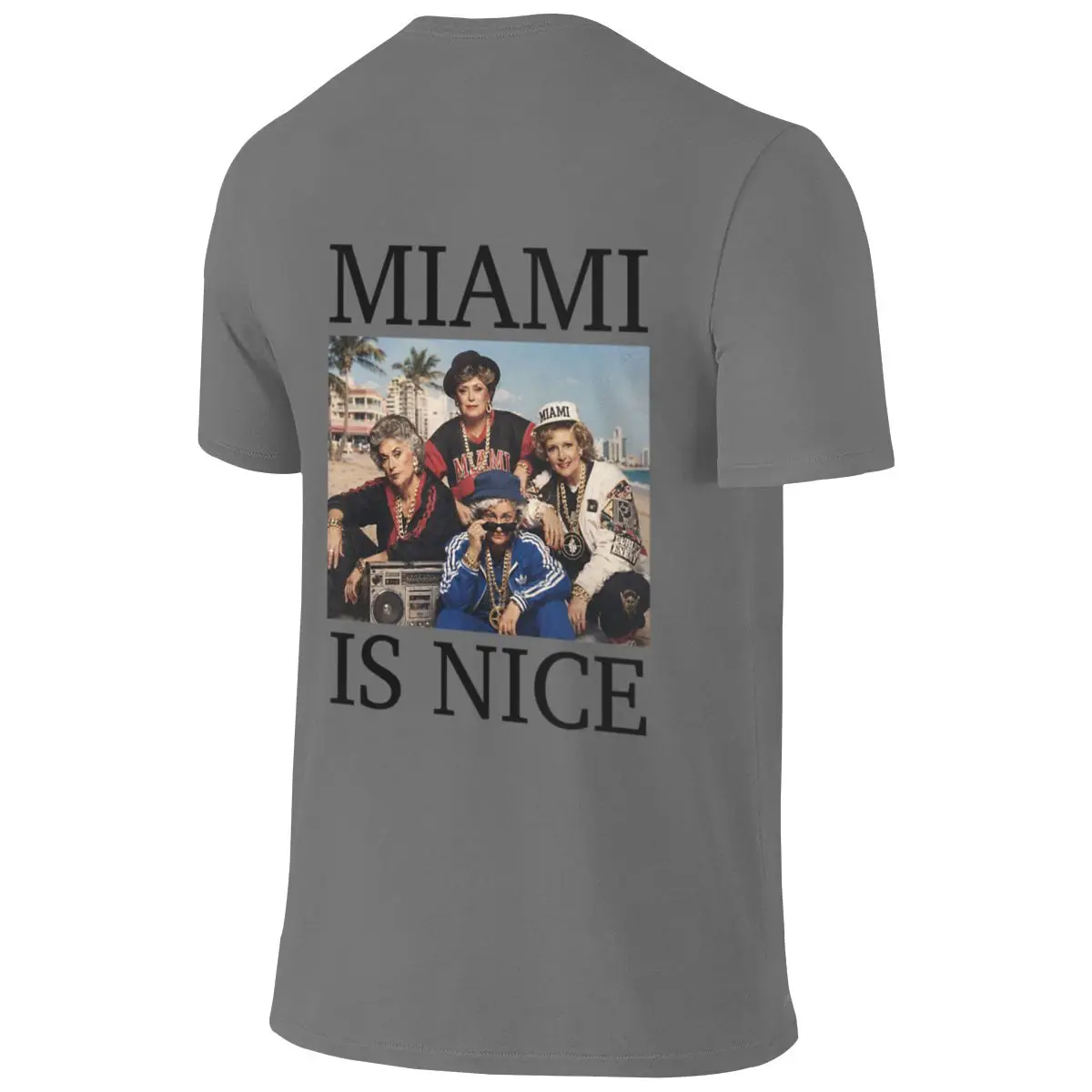 MIAMI IS NICE (The Golden Girls) Soft And Glutinous Reversible T-shirt Casual Girlish Feeling Fade-Resistant Cotton Tee