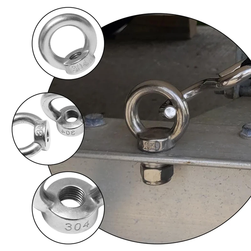 Picture 6: 304 stainless steel lifting ring nut M6/M8/M10/M12/M14/M16/M20 ring nut, used for rope installation lifting accessories