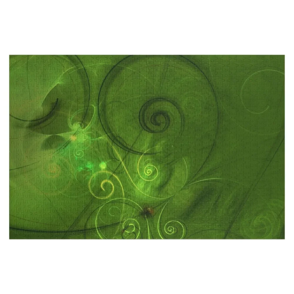 Green Maori Koru, New Zealand, kiwi, kiwiana, Nz Esoteric Spiral, Jigsaw Puzzle Customized Kids Gift Wood Animals Puzzle