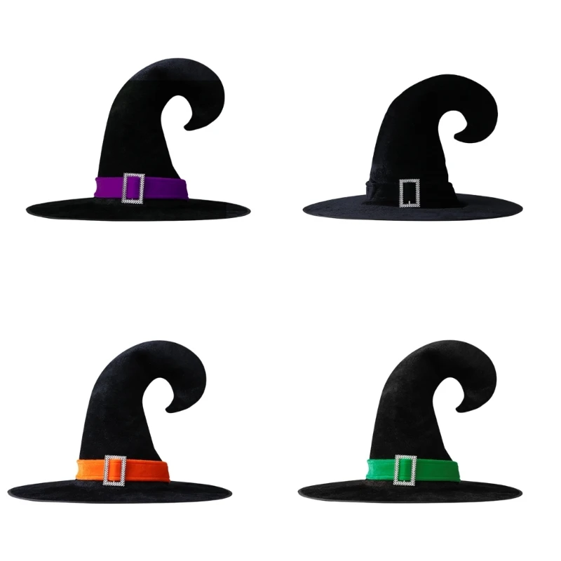 Pack of 10 Halloween Party Witch Hat Comfortable Masquerades Party Headgears Soft Fabric Wizard Costume Accessories H7EA