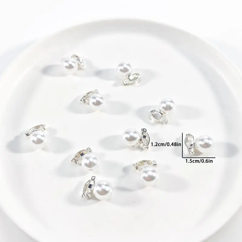 10 Stück runde Haarnadeln mit Imitationsperlen, Mini-Haarspangen im französischen Stil für Braut, Hochzeit, Brautjungfern, Haarstyling – Detail 8