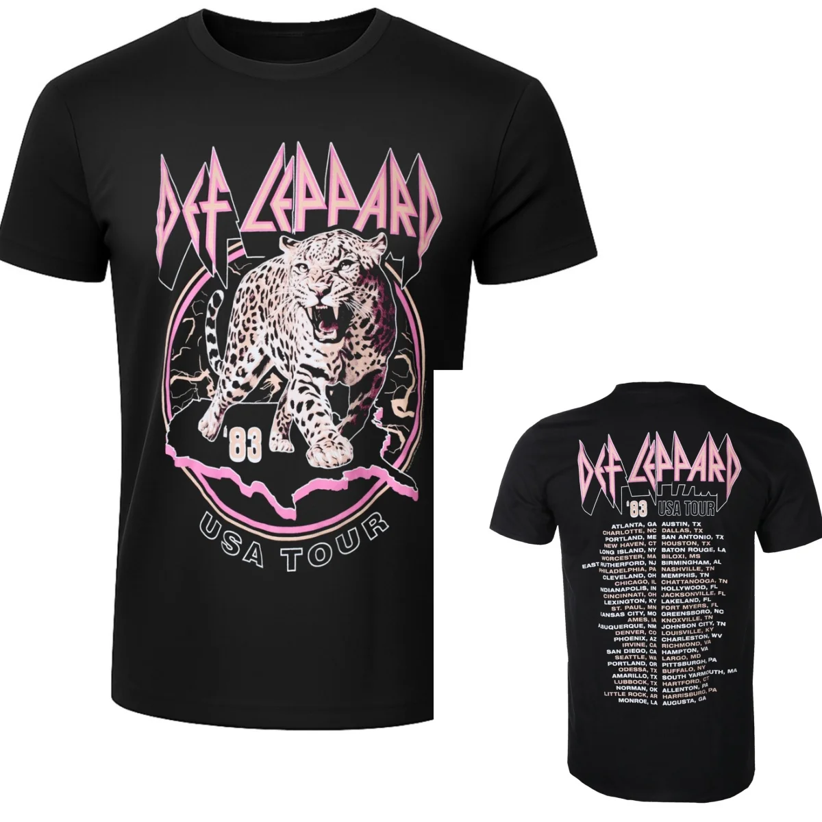 Camiseta Retro de Algodón con Gráfico de Def Leppard, Unisex, de Verano, Manga Corta, Marca de Moda, Estilo Casual y Vintage