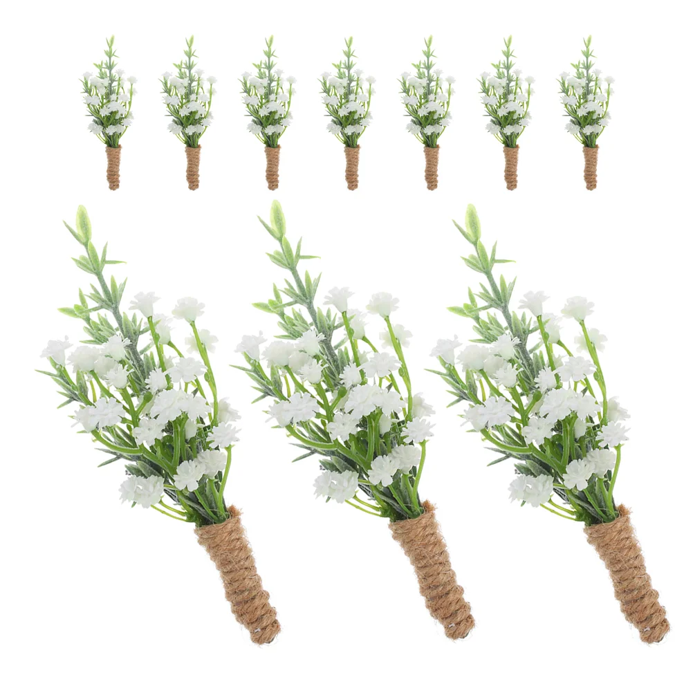 

10 Pcs Corsage Wedding Decor Groom Groomsmen Boutonniere Flower Small Artificial Flowers for Boutonnieres Buttonhole