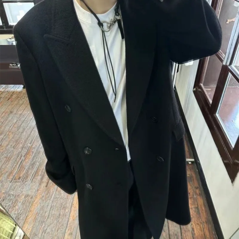 High Street Our Legacy Men's Casual Fashion Black Wool Coat Male Top Quality Versatile Jackets Men's Clothing Women's Clothes