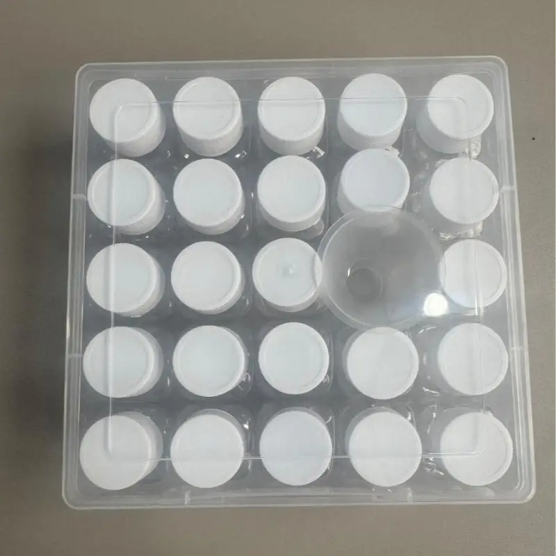 1 Set Clear Plastic Liquid Bottles Leak Proof Lids Funnel And Storage Case For Lab Samples Travel Toiletries DIY Crafts