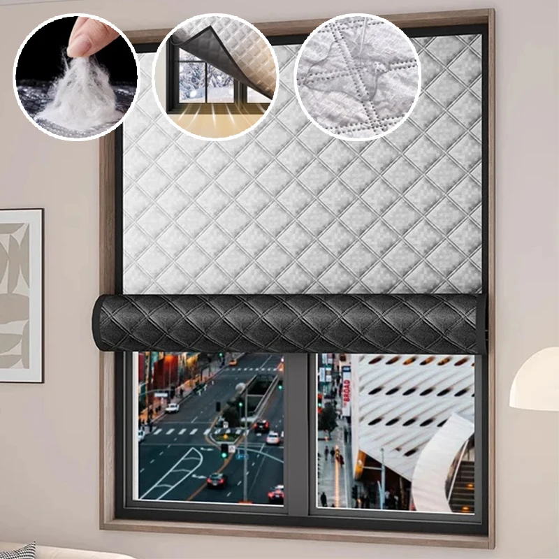 Heavy Duty Soundproofing Curtains Cold Weather Insulated Fabric with Sealed Edges Super Thick Light Blocking for Home Office