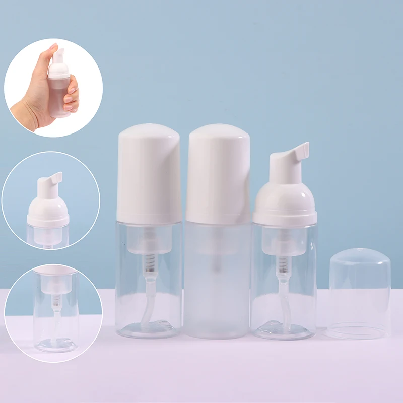 1pc Small Foam Dispenser Plastic Pump Bottles Mini Empty Soap Refillable Bottle For Travel Cleaning Cosmetics Packaging 30ml