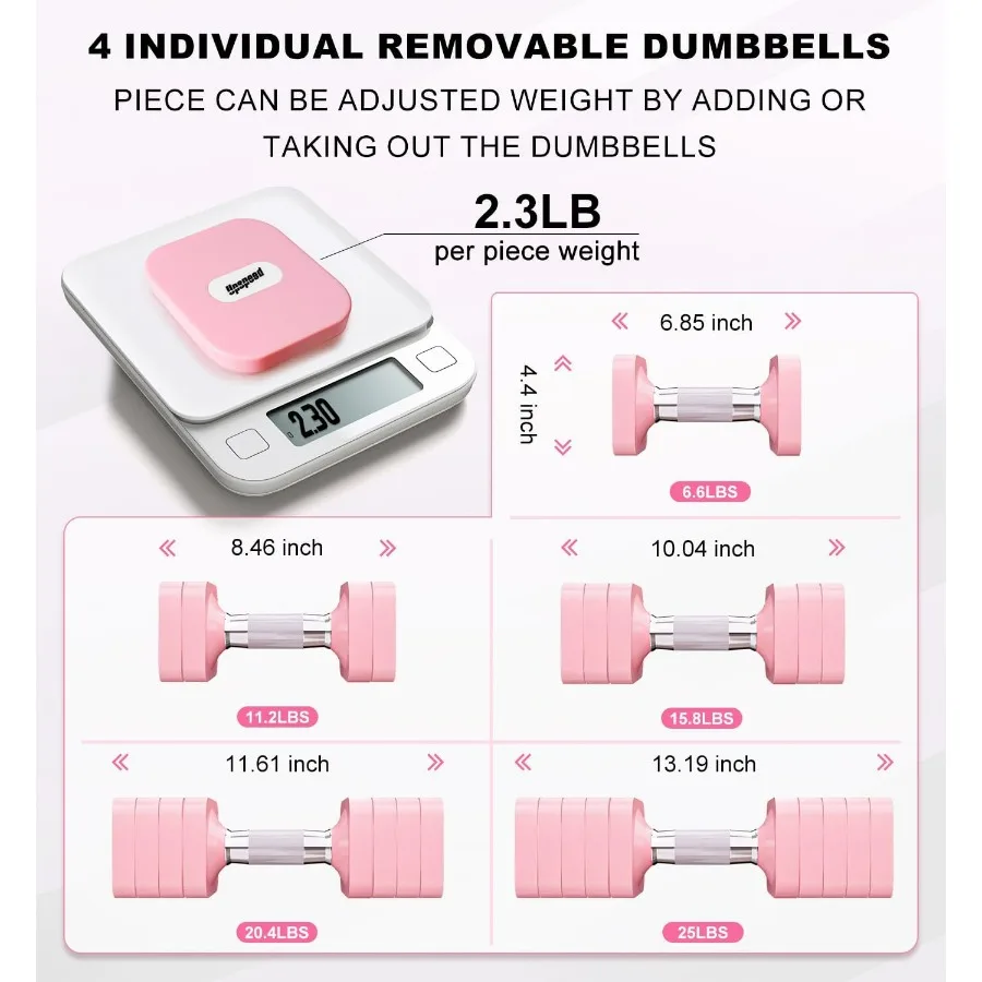 15LB 20LB 40LB 50LB مجموعة الدمبل القابلة للتعديل أوزان مجانية مجموعة الدمبل للنساء الرجال أوزان اليد مجموعات ضبط وزن الدمبل S #2