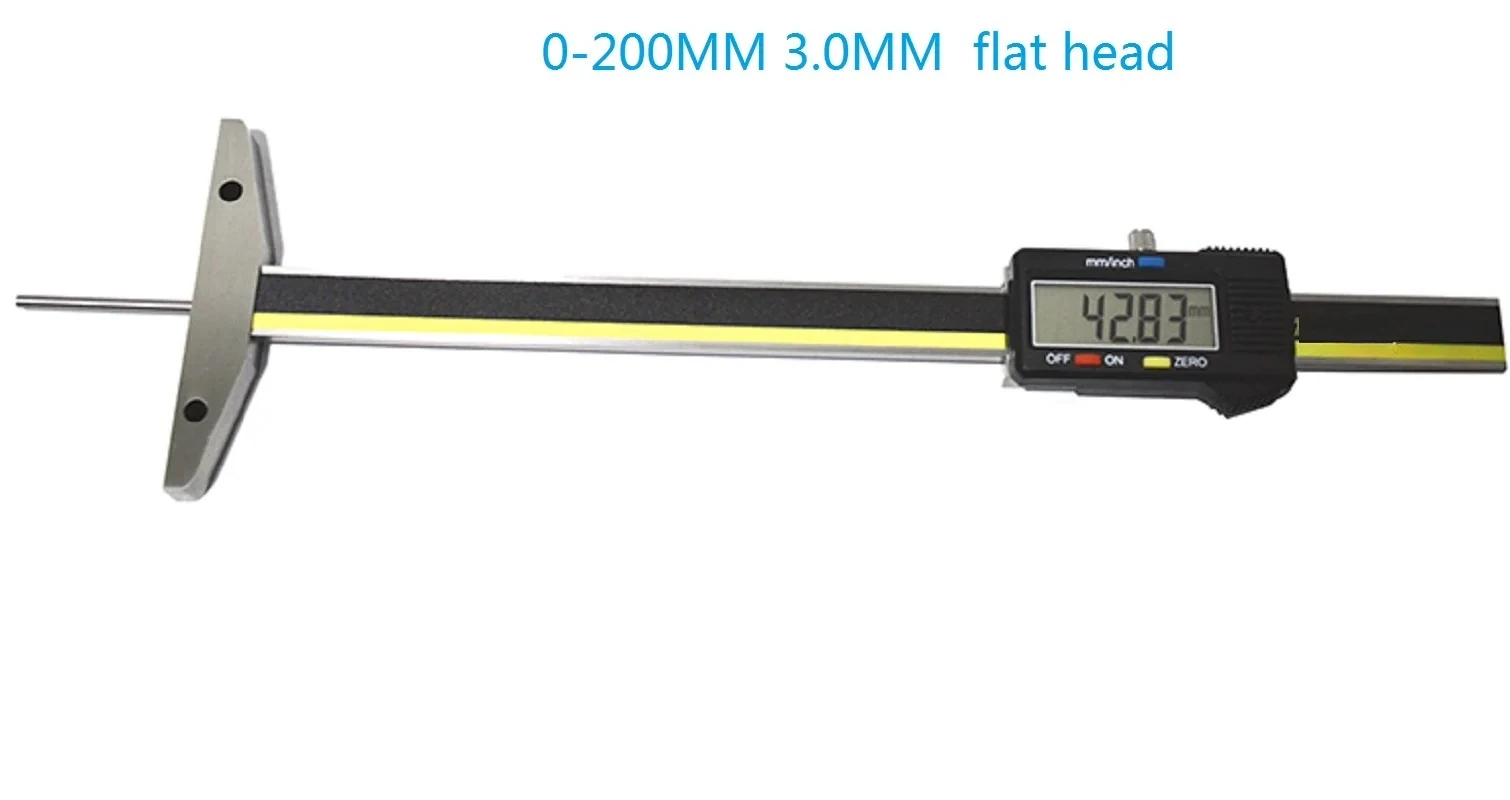 0-500MM Digital Depth Gauge | Electronic Thin Round Rod Caliper for Deep Hole Mold Tire Tread Measurement