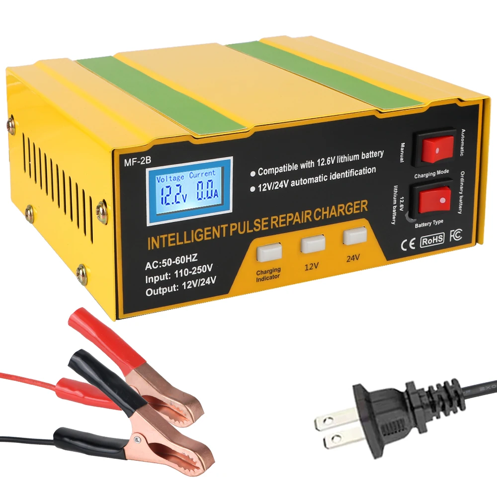 12V/24V Automotive Battery Trickle Maintainer Pulse Repairing Charge Device Intelligent 180W Car Battery Chargers