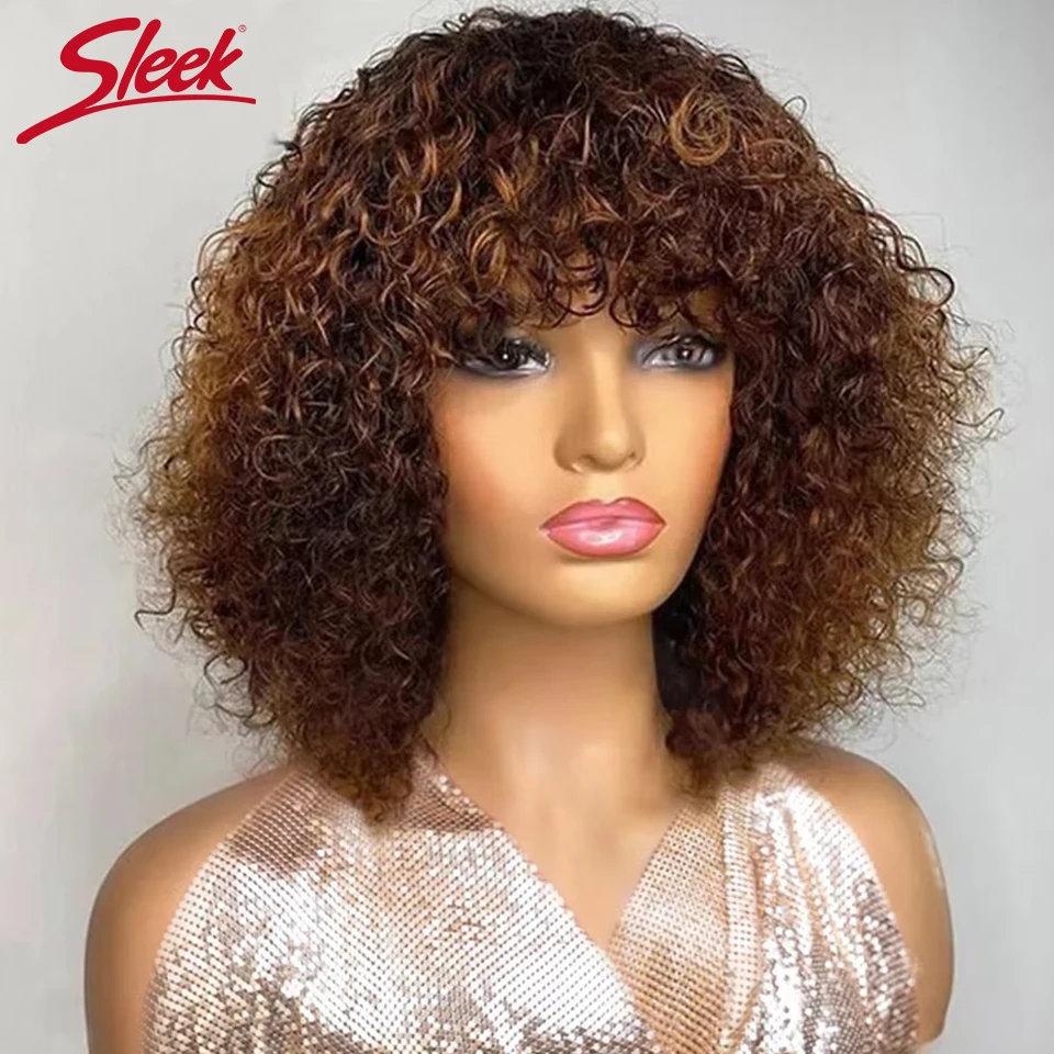 

Гладкий перуанский короткий парик из натуральных волос с стрижкой пикси Боб с челкой Джерри вьющийся полный машинный парик Выделите медовый блондин Цветной парик