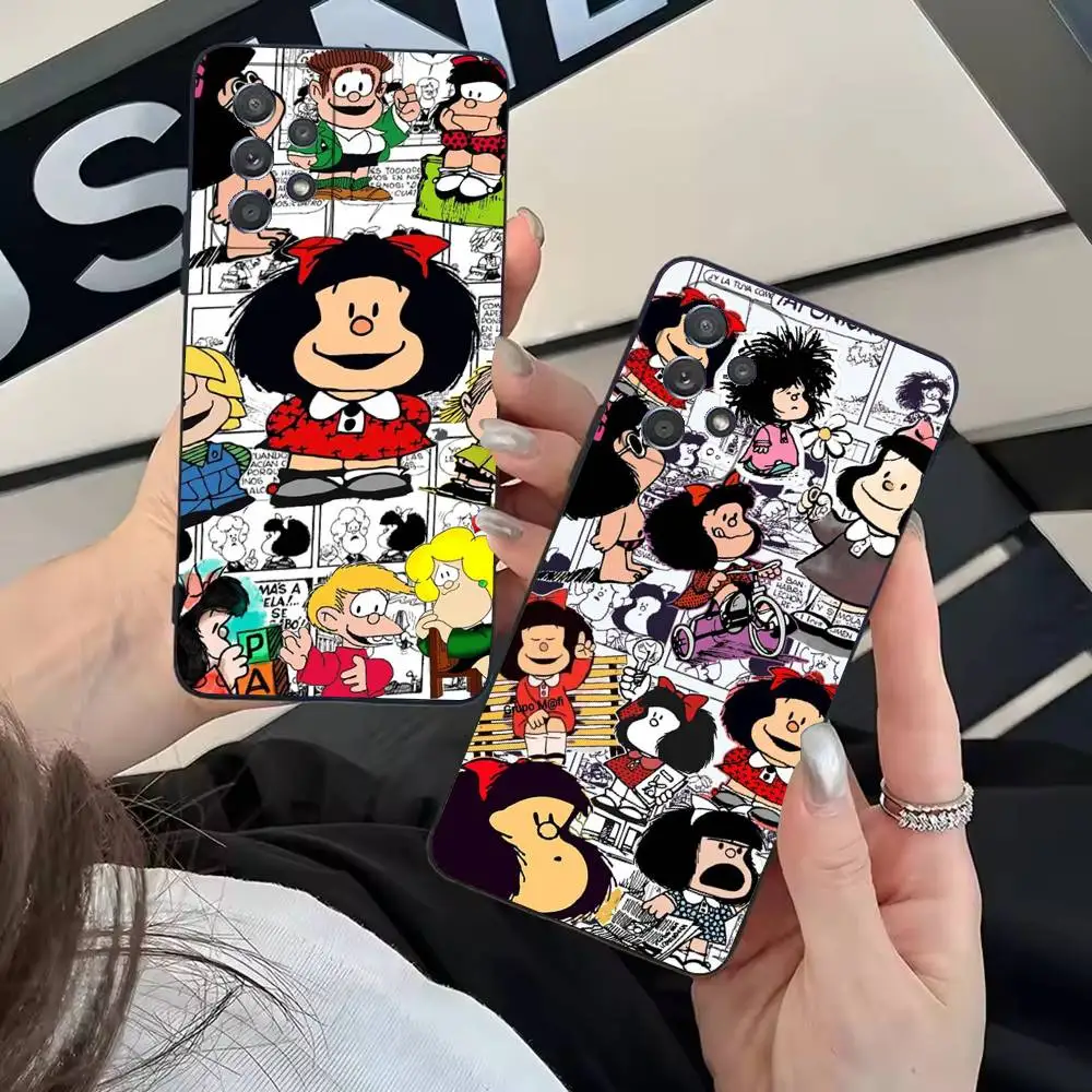 

M-Mafalda Phone Case For Samsung Galaxy A13,A21s,A22,A31,A32,A52,A53,A71,A80,A91 Soft Black Shell