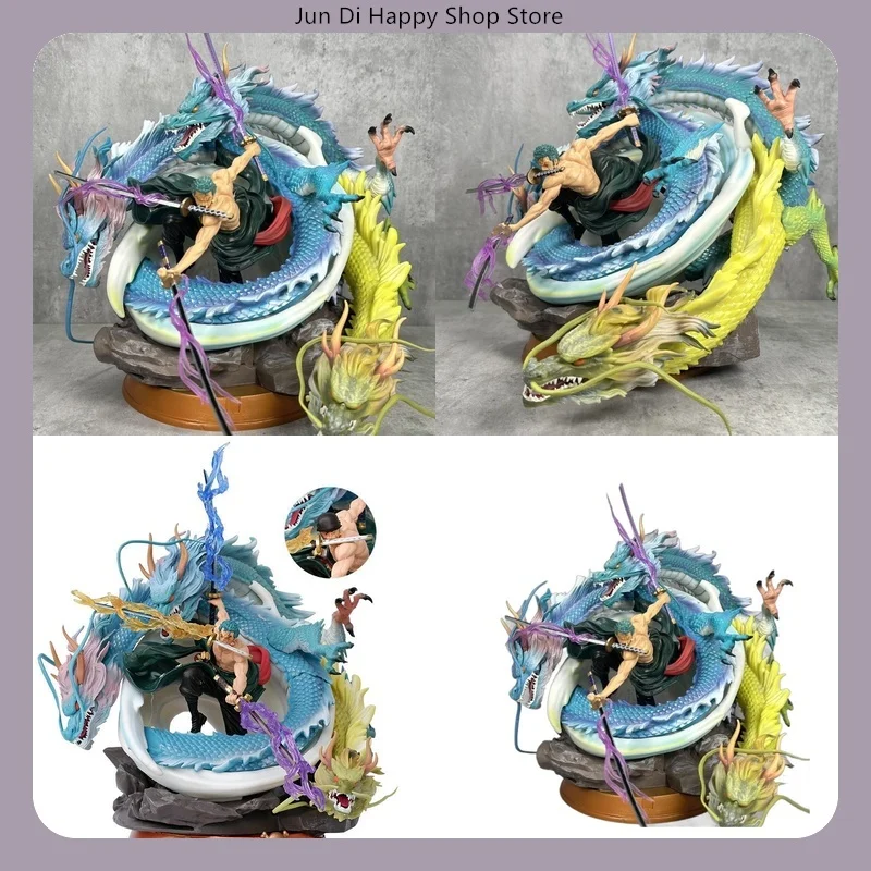 

Коллекционная аниме-фигурка Зоро из One Piece, 35 см, «Три Дракона», «Ультра-гигантский Торнадо», модель-статуэтка, украшение для рабочего стола, игрушка, подарок