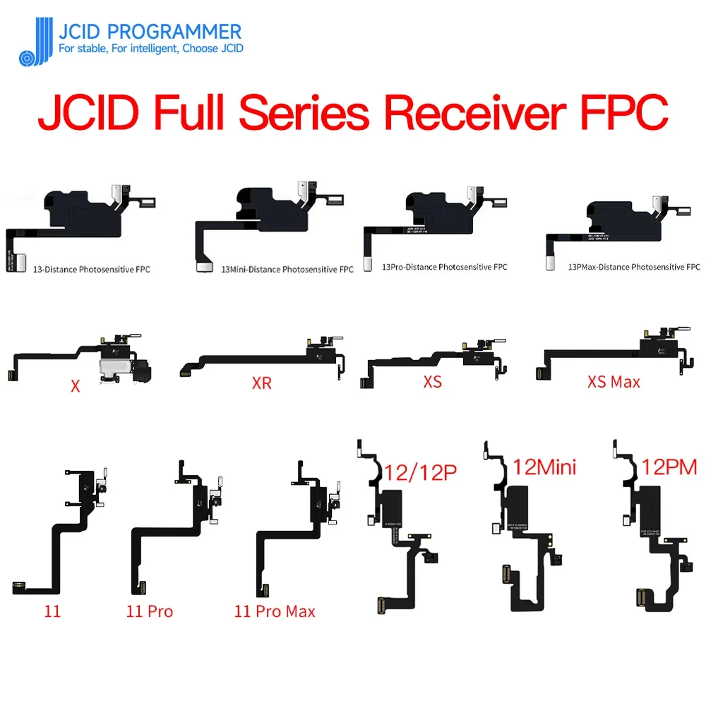 Imagem -06 - Receptor Fpc Teste Board Jcid Ear Earpiece Speaker Cabo do Sensor Flex para Iphone x 12 11pro 13 14 Truetone Face id Repair jc V1s