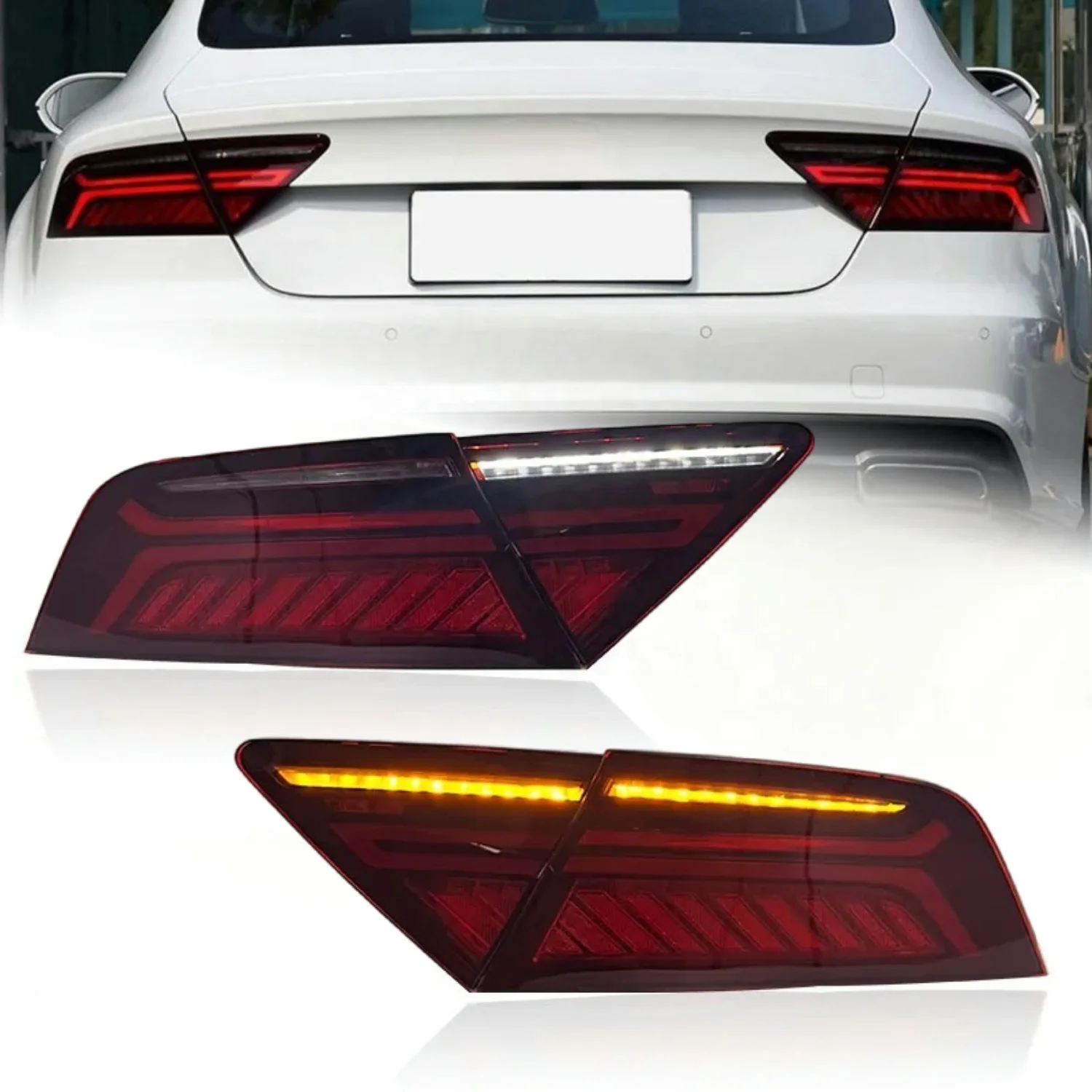 

Для A7 пара светодиодных задних фонарей 2011-2018 модифицированные задние задние фонари дневные ходовые огни обновление автомобильные аксессуары