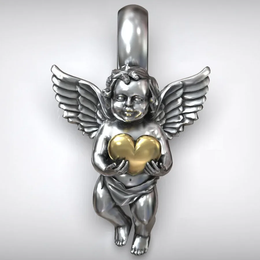 Buy 5 Get 1 Free 3g 3D Cupid St Valentine Angel Love Charm Heart Pendant  Customized 925 SOLID STERLING Silver High Trendy