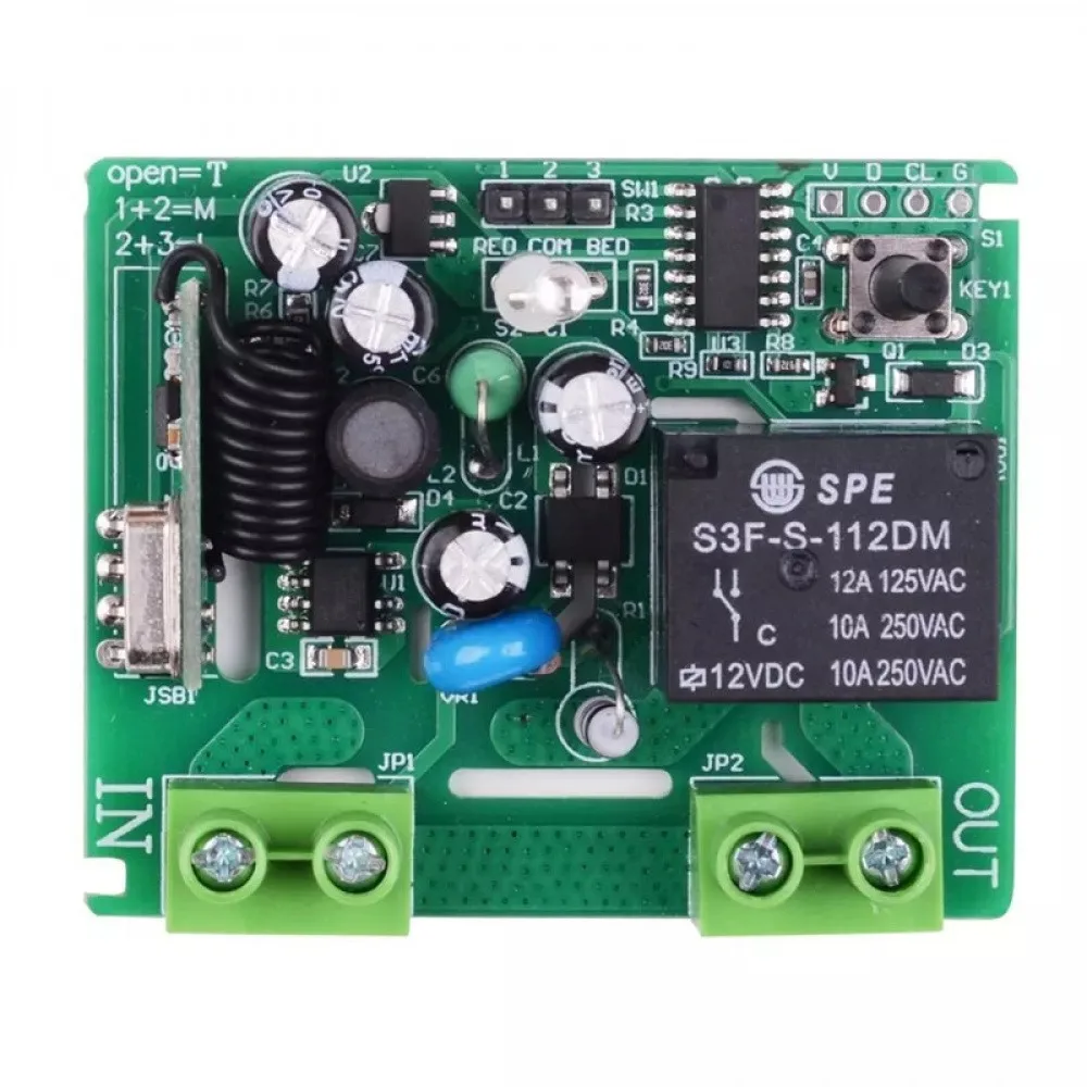 

AC85-250V/DC24-100V 10A реле беспроводной пульт дистанционного управления умная плата переключателя для светодиодной лампы двигатель RF 433 МГц передатчик включения/выключения