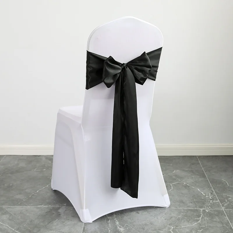 Wedding Decoration Chair Satin Sash Bow Tie Self-Tie 10 Pieces Per Lot Plain Solid Colour Birthday Party Festival Hotel Holiday