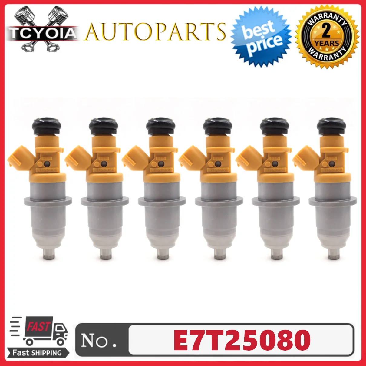 

6pcs 60V-13761-00-00 E7T25080 1465A011 MD361845 MR560555 Fuel Injector For Yamaha Outboard HPDI 200 225 250 300 HP