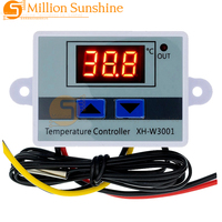 10A 12V 24V 110V 220V AC Digital LED Temperature Controller XH-W3001 For Incubator Cooling Heating Switch Thermostat NTC Sensor