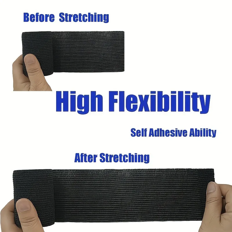 13pcs Self Adhesive Elastic Cohesive Bandage, Breathable Hand Tear Sports Wrap Tape, Finger Wrist Ankle Protective Bandage