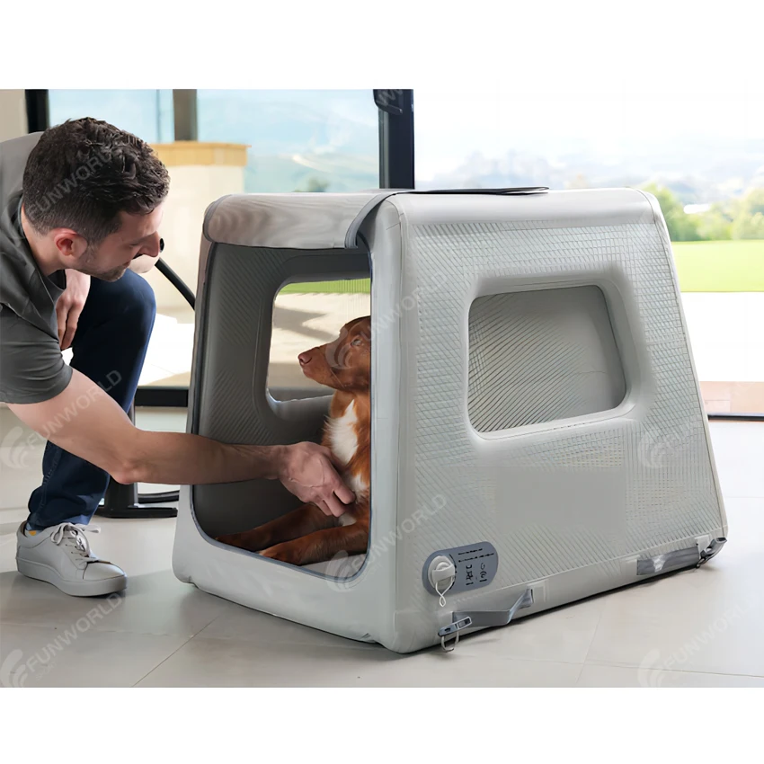 Environmentally friendly foldable inflatable outdoor kennel travel pet cage bed cat litter dog box furniture - view 2