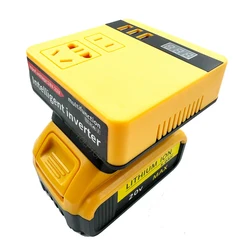 Portable Power Inverter DC 18V To 220V Inverter Adapter Power Supply Inverter For Dewalt 18V 20V Battery with Voltage Display