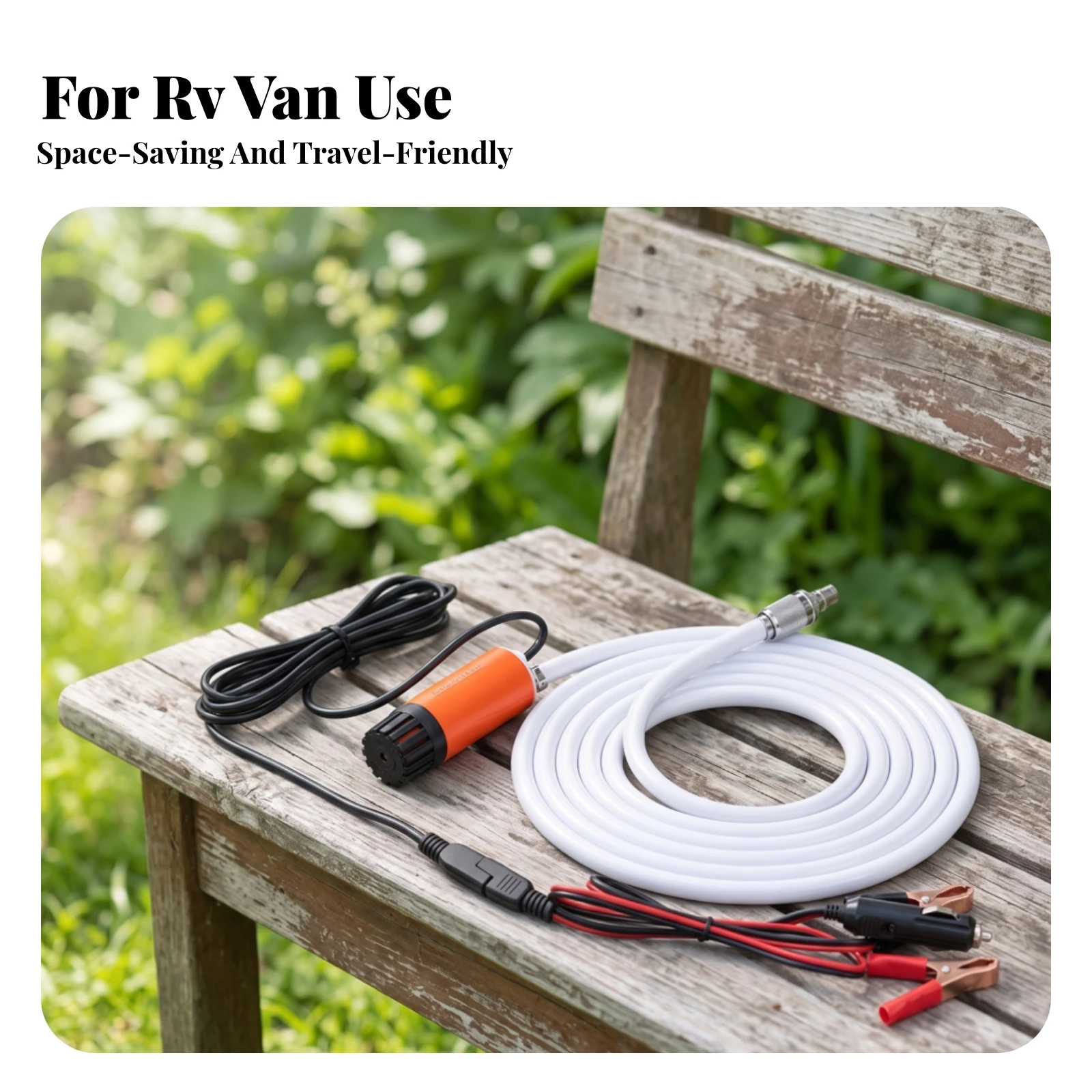 12V Water Transfer Pump Lightweight Portable Water Transfer Device with Hose Powerful Submersible for Campers, Camping