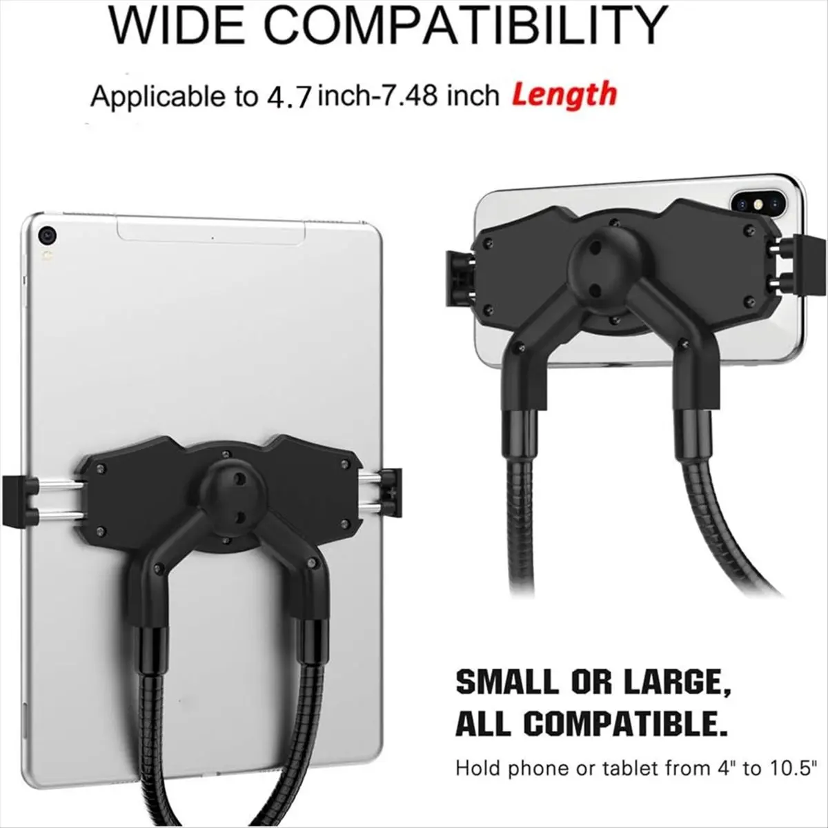 Punctual- Lazy Neck Phone Holder Hand-Free Rotating Vertical Horizontal Gooseneck Multiple Function Mounts Multi Angle Holder