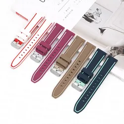 Silicone Sport Strap for Omega x Swatch Moonswatch Quick Release Watch Band Men Women Double Color Rubber Replace Bracelet 20mm