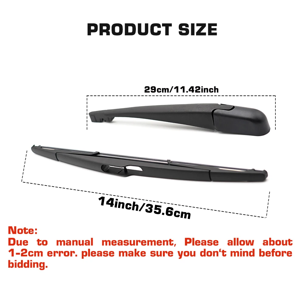 For Nissan Terrano 2011 - 2016 Wiper Rear Wiper Blade & Arm Set Kit  Windshield Windscreen Window Brush