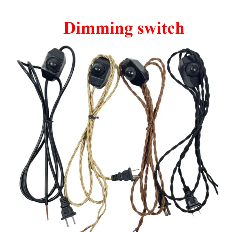 E27 Hand woven Twist rope lamp head wire Hemp rope Pendant Lamp Braided Wire With plug Dimming switch Lamp line LED Lamp holder