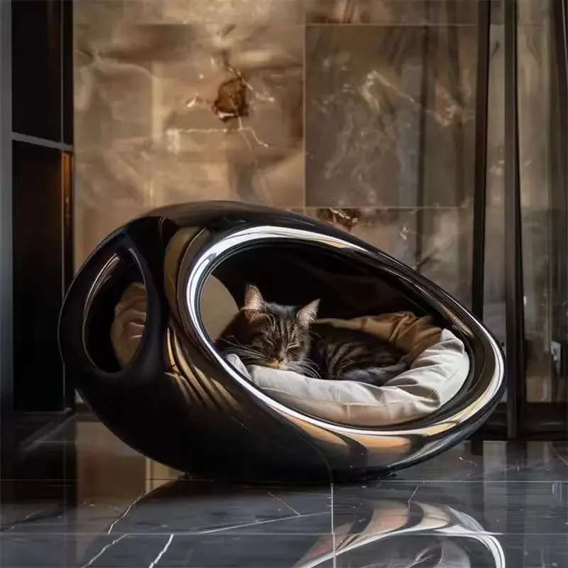 Customized creative cat bed space capsule cat villa winter warm closed sense of security cat bed does not stick to hair