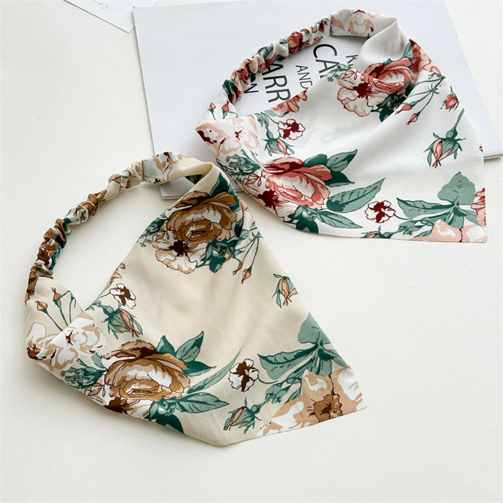 

7Pcs Hair Band Scarf Summer Floral Hair Scarf Triangle Bandanas Hairband Elastic Headwrap Girls Head Ribbon Turban Hair Tie